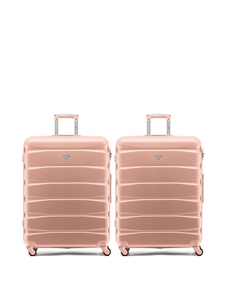 CABIN PRO Large Pink Check In Hold Luggage Hardcase Travel Suitcases Set Of 2 (W72478) | €179