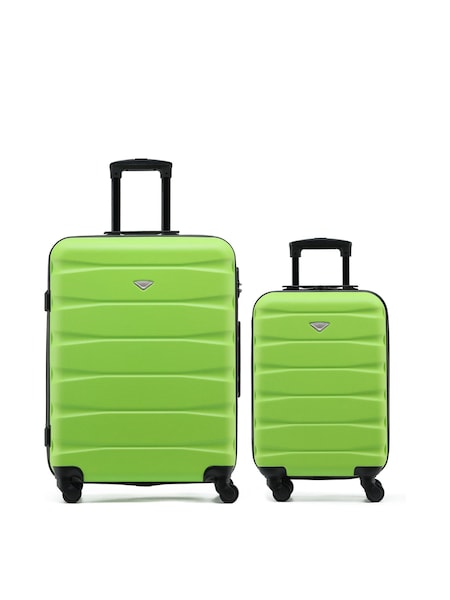 CABIN PRO Medium Green Check In & Small Carry On Hardcase Travel Suitcases Set Of 2 (W72485) | €128