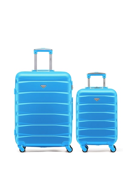 CABIN PRO Medium Blue Check In & Small Carry On Hardcase Travel Suitcases Set Of 2 (W72486) | €128