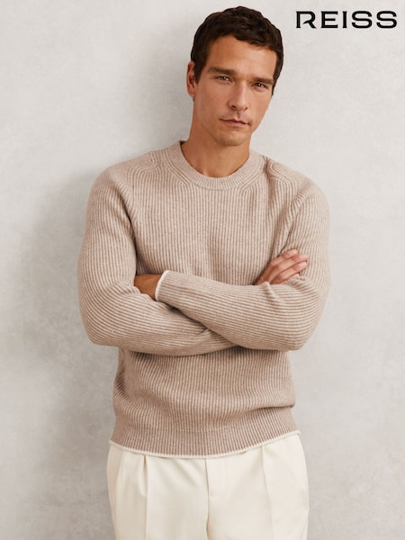Reiss Oatmeal Brown Crammond Jumper (W72786) | €170
