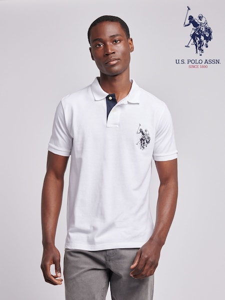 U.S. Polo Assn. White Large Mens Player Pique Polo Shirt (W72887) | 3,304 UAH