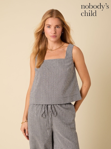 Nobodys Child Black Stanley Gingham Top (W73013) | € 70