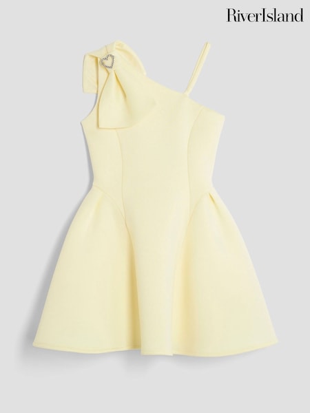 River Island Girls Scuba Bow 1 Shoulder Dress (W73197) | 223 LEI