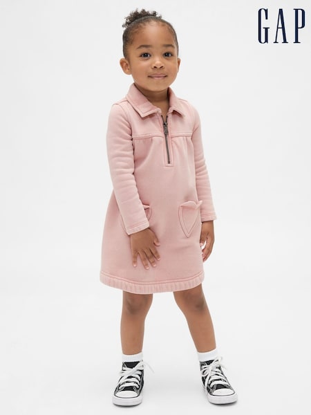 Gap Pink VintageSoft Half Zip Dress (6mths-5yrs) (6mths-5yrs) (W73226) | €35