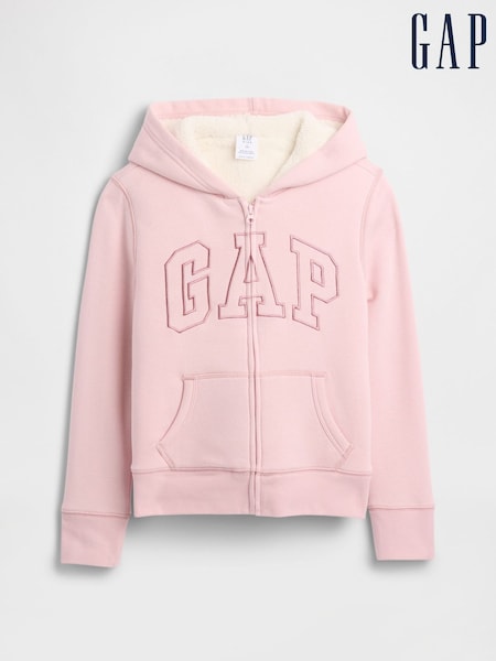 Gap Pink Logo Sherpa Hoodie (4-13yrs) (W73229) | €42