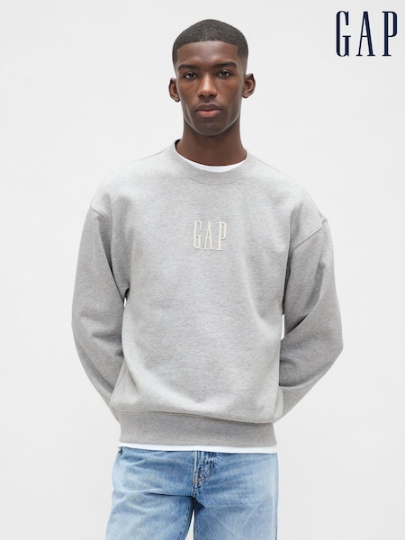 Gap Light Grey Oversized Heavyweight Logo Sweatshirt (W73254) | €64