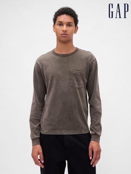 Gap Washed Brown Heavyweight Relaxed T-Shirt (W73270) | €46