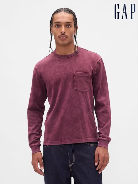 Gap Washed Red Heavyweight Relaxed T-Shirt (W73324) | €46