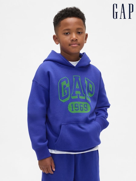 Modre/zelene - Gap VintageSoft Logo Hoodie (4-13yrs) (4-13yrs) (W73338) | € 33