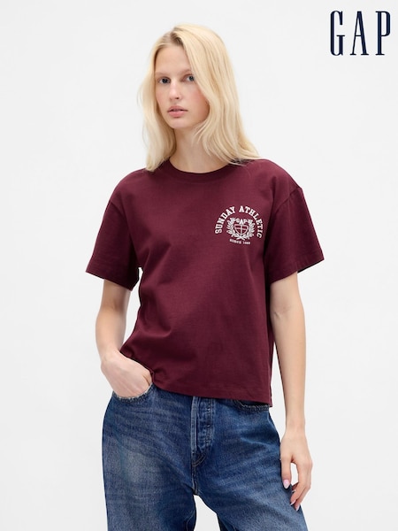 Gap Red Relaxed Graphic Logo T-Shirt (W73363) | €32.50