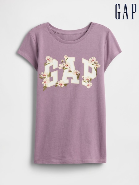 Gap Purple Logo Crew Neck Short Sleeve T-Shirt (4-13yrs) (4-13yrs) (W73385) | €13