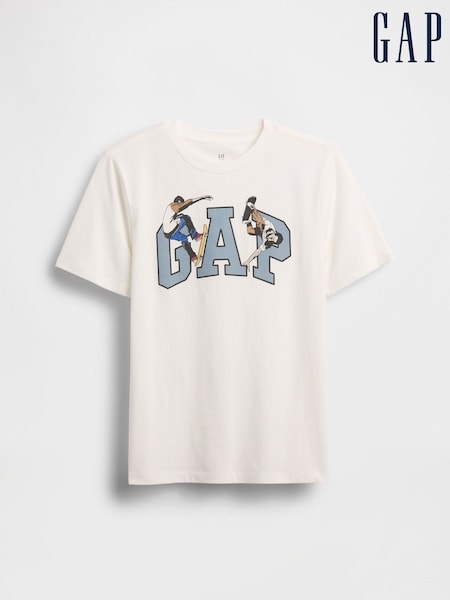Gap White Logo Graphic T-Shirt (4-13yrs) (4-13yrs) (W73421) | €14
