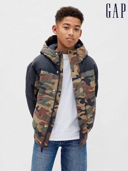 Gap Brown Camo Puffer Jacket (4-13yrs) (4-13yrs) (W73428) | €80