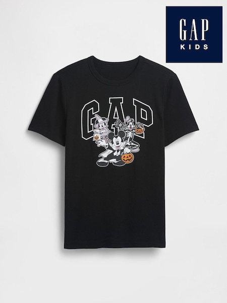 Gap Black Disney Halloween Logo Crew Neck T-Shirt (4-13yrs) (4-13yrs) (W73434) | €20