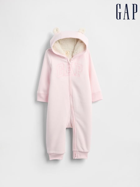 Gap Pink Logo Sherpa One-Piece (Newborn-24mths) (0-24mths) (W73446) | € 47