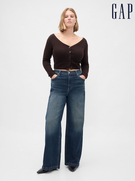 Gap Blue High Waisted Stride Wide-Leg Jeans (W73454) | €66