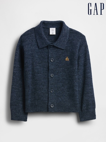 Gap Blue Collared Button-Front Sweatshirt (6mths-5yrs) (6mths-5yrs) (W73562) | €32