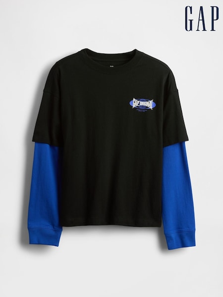 Gap Black 2-in-1 Graphic T-Shirt (4-13yrs) (4-13yrs) (W73593) | €24