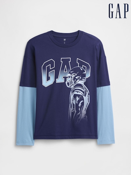 Gap Blue Relaxed Graphic T-Shirt (4-13yrs) (4-13yrs) (W73596) | €16