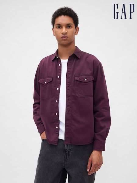 Gap Purple UltraSoft Denim Relaxed Shirt (W73605) | €71