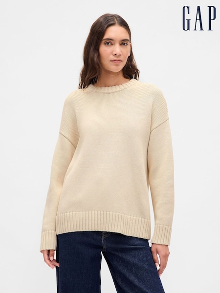 Gap Cream Cotton Oversized Jumper (W73613) | €59