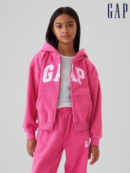 Gap Pink Arch Logo Zip Hoodie (4-13yrs) (4-13yrs) (W73629) | €46