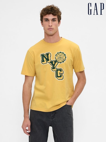 Gap Yellow Everyday Soft Relaxed Graphic T-Shirt (W73630) | €20