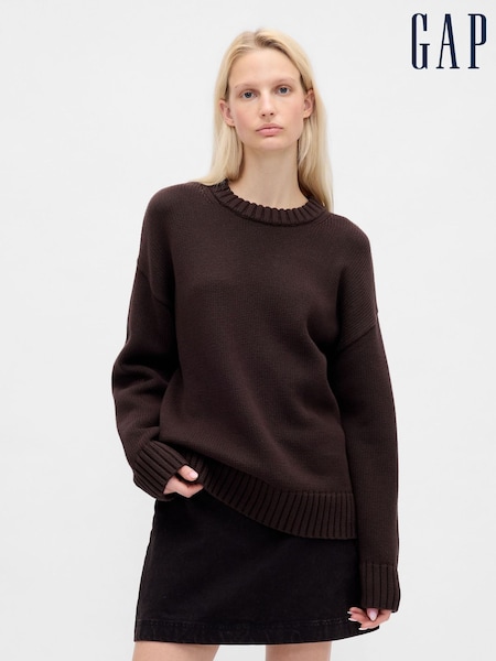 Gap Brown Cotton Oversized Jumper (W73640) | €60