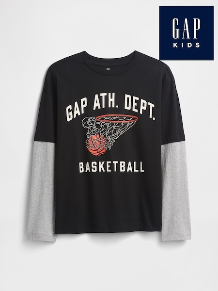 Gap Black Relaxed Graphic T-Shirt (4-13yrs) (4-13yrs) (W73641) | €16