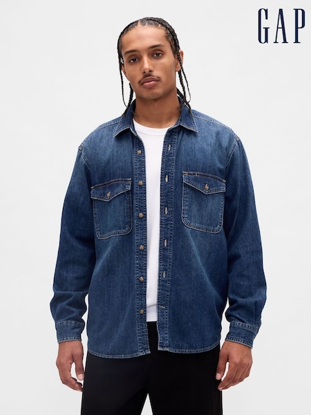 Gap Blue Denim Relaxed Shirt (W73665) | €85