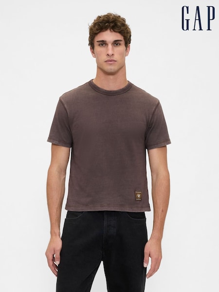 Marrón - Gap Heavyweight Crop Graphic T-Shirt (W73692) | 35 €