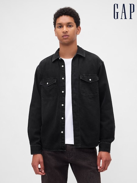 Gap Black UltraSoft Denim Relaxed Shirt (W73753) | €71