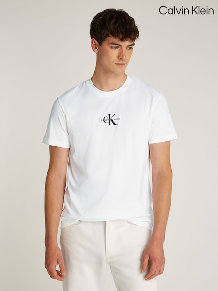 Calvin Klein White Monogram logo T-Shirt (W73776) | €50