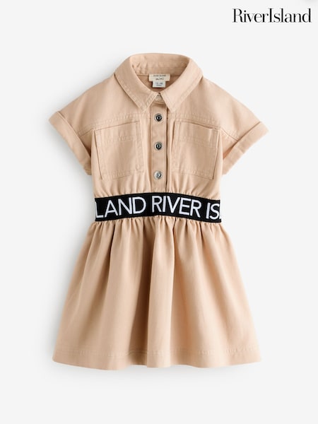 River Island Natural Girls Waist Band Twill Dress (W73800) | 119 QAR