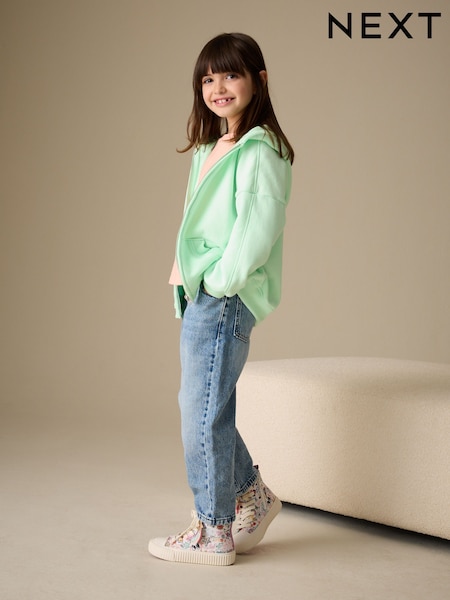 Lime Green Zip Through Hoodie (3-16yrs) (W73830) | AED66 - AED91