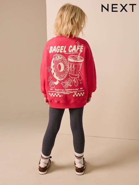 Red/Charcoal Bagel Sweatshirt and Leggings Set (3-16yrs) (W74000) | AED91 - AED122