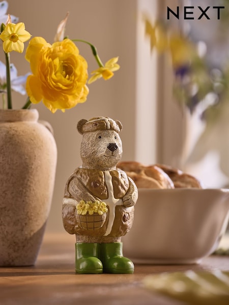 Natural Hot Cross Bun Bertie Bear Easter Ornament (W74041) | AED46