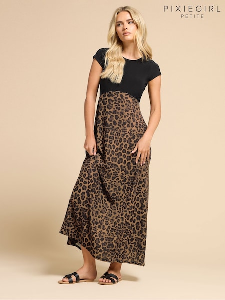 PixieGirl Petite Animal Print Mix Maxi Dress (W74121) | R$ 345