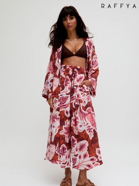 Raffya Pink Amelia Edge To Edge Embellished Kimono (W74231) | € 187