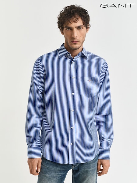 GANT Blue Classic Stripe Poplin Shirt (W74276) | €121