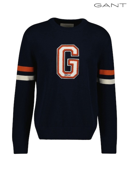GANT Graphic Logo Badge Crew Neck Knit Jumper (W74294) | R$ 1.335