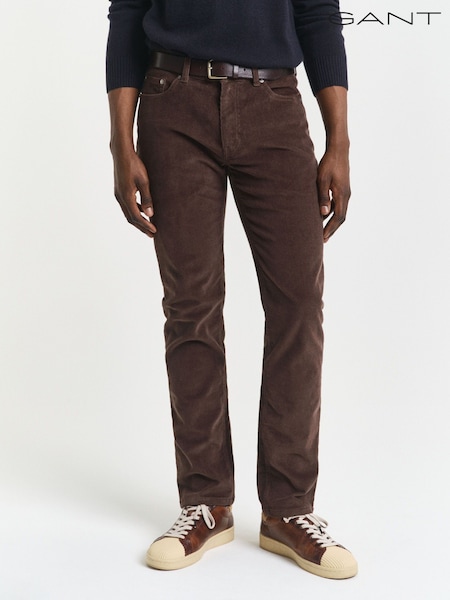 GANT Light Brown Cord Regular Fit Cotton Stretch Jeans (W74298) | €177