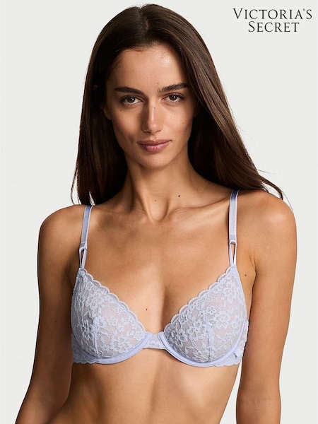Victoria's Secret Soft Iris Blue Demi Sexy Tee Lace Bra (W74302) | €33