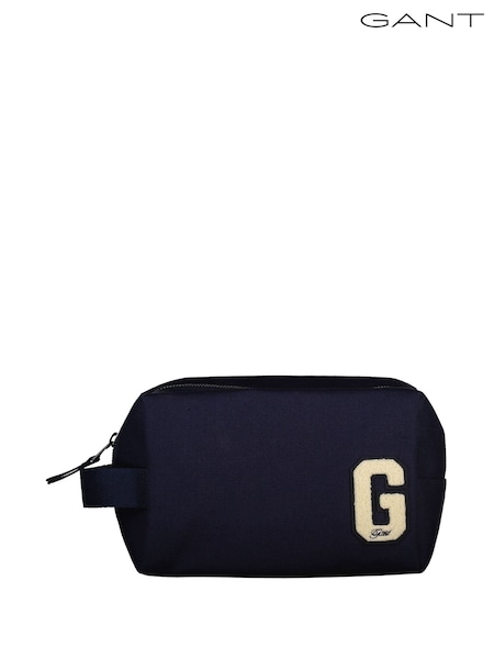 GANT Blue Preppy G Badge Cotton Canvas Wash Bag (W74306) | €78