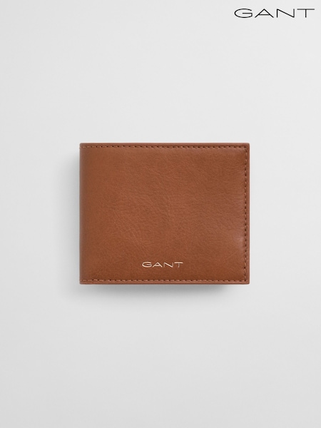 Castanho - GANT Leather Bifold Wallet (W74314) | R$ 890
