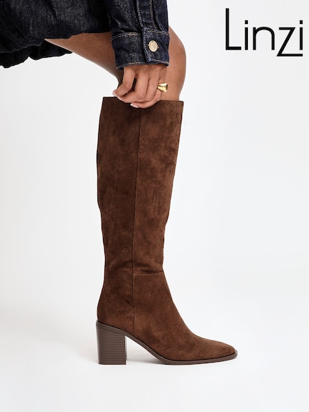 rjava - Linzi Levine Block Heeled High Leg Boots (W74506) | € 79