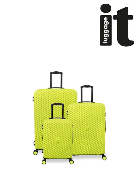 IT Luggage Green Pleating Punch Suitcase Set 3 Piece (W74559) | R$ 1.975