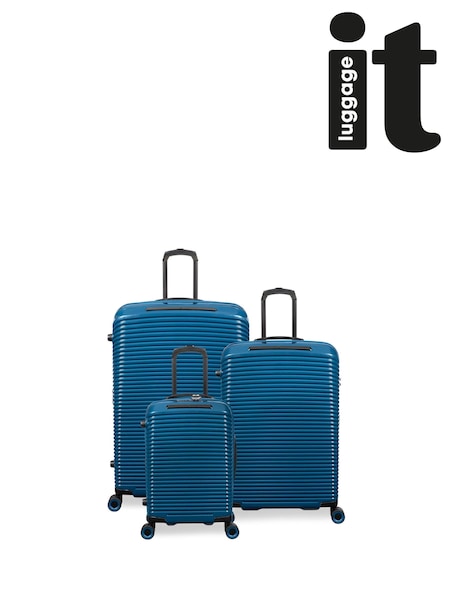 IT Luggage Blue Traversed Deep Dive Suitcase Set 3 Piece (W74579) | R$ 2.125