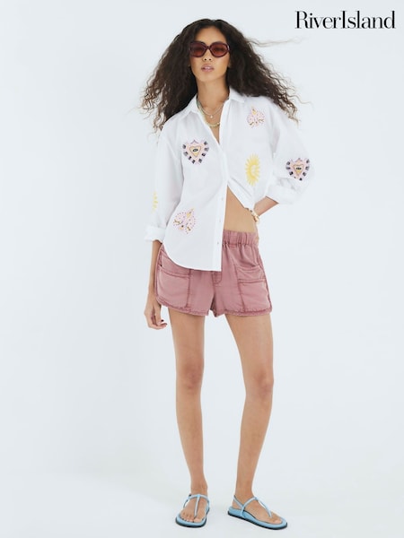 River Island White Long Sleeve Eye Shirt (W74623) | €50