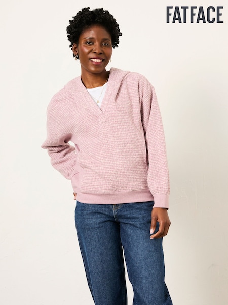 FatFace Emma Purple Textured Hoodie (W74640) | $130
